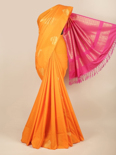 

Pothys Orange & Magenta Ethnic Motifs Zari Art Silk Saree
