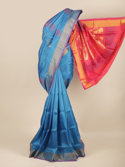 

Pothys Blue & Red Woven Design Zari Art Silk Saree