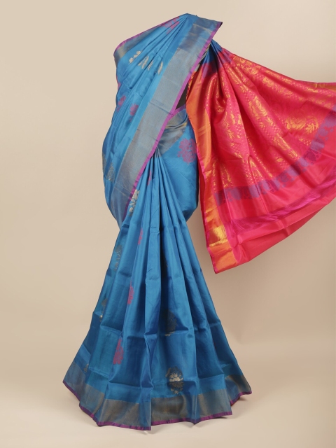 

Pothys Blue & Pink Woven Design Zari Art Silk Saree