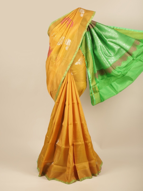 

Pothys Mustard & Green Ethnic Motifs Zari Art Silk Saree