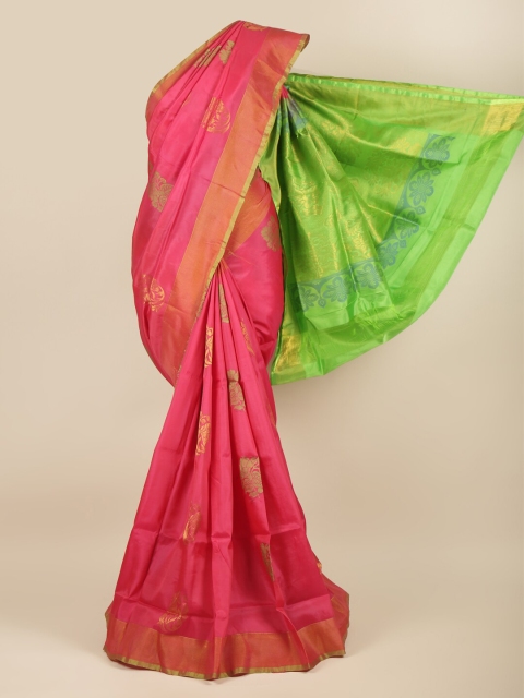 

Pothys Pink & Green Woven Design Zari Art Silk Saree