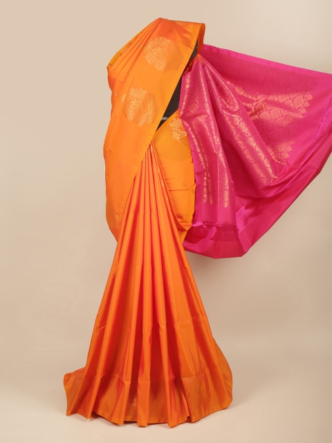 

Pothys Orange & Pink Ethnic Motifs Zari Art Silk Saree
