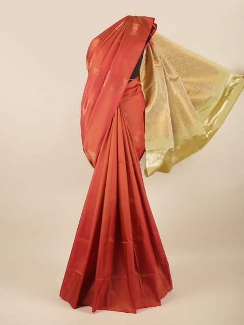 

Pothys Rust & Gold-Toned Woven Design Zari Art Silk Saree