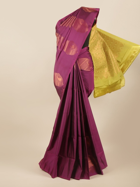 

Pothys Purple & Green Ethnic Motifs Zari Art Silk Saree