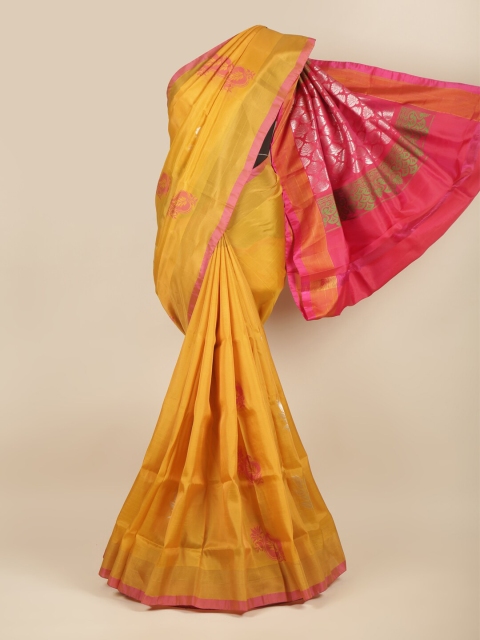 

Pothys Yellow & Pink Woven Design Art Silk Saree