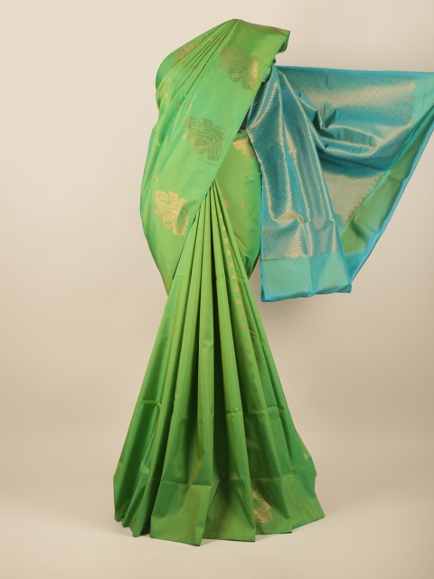 

Pothys Green & Blue Ethnic Motifs Zari Art Silk Saree