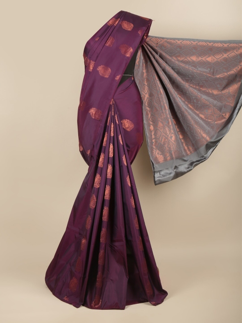 

Pothys Burgundy & Grey Woven Design Art Silk Saree