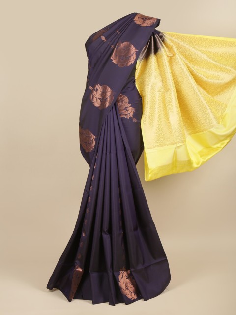 

Pothys Blue & Yellow Woven Design Art Silk Saree