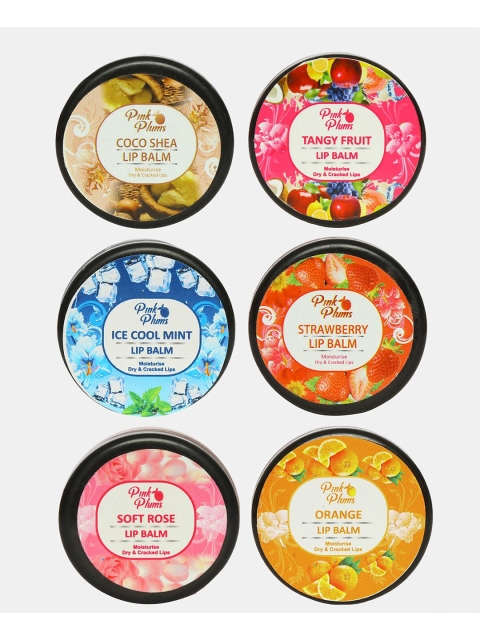 

Pink Plums Pack of 6 Lip Balm, Multi