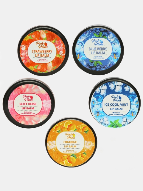 

Pink Plums Pack of 5 Lip Balms, Multi