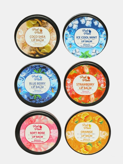 

Pink Plums Set Of 6 Lip Balm, Blue