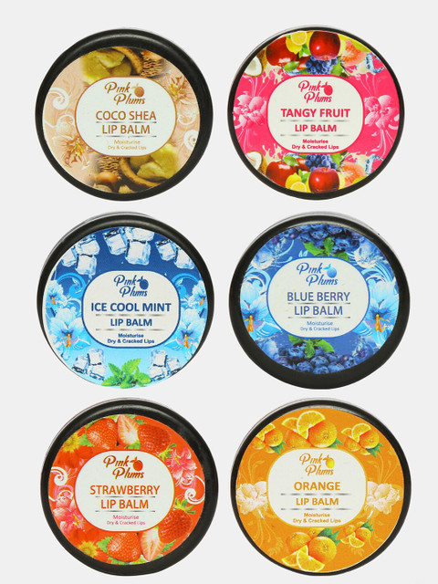 

Pink Plums Pack of 6 Lip Balm, Multi