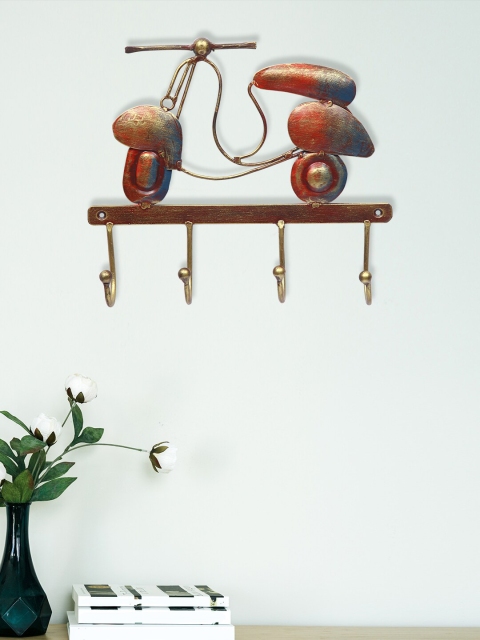 

Aapno Rajasthan Gold-Toned & Red Antique Scooter Hook With 4 Keys Holder