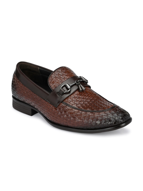 

Harrytech London Men Brown Textured Formal Taselled Loafers