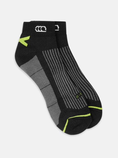 

Ajile by Pantaloons Men Black Striped Ankle-Length Socks