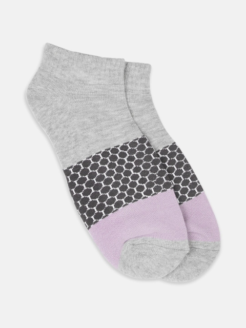 

Ajile by Pantaloons Women Grey & Purple Patterned Ankle-Length Socks