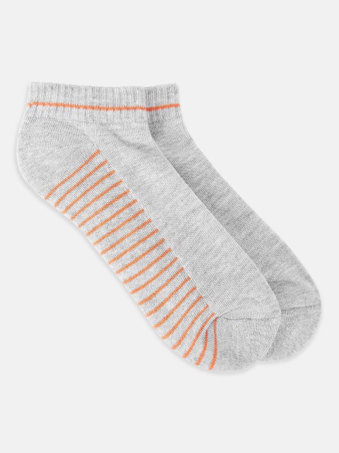 

Ajile by Pantaloons Women Grey & Orange Striped Ankle-Length Socks