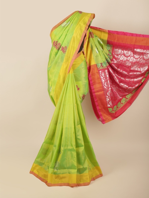 

Pothys Green & Yellow Woven Design Zari Pure Silk Saree