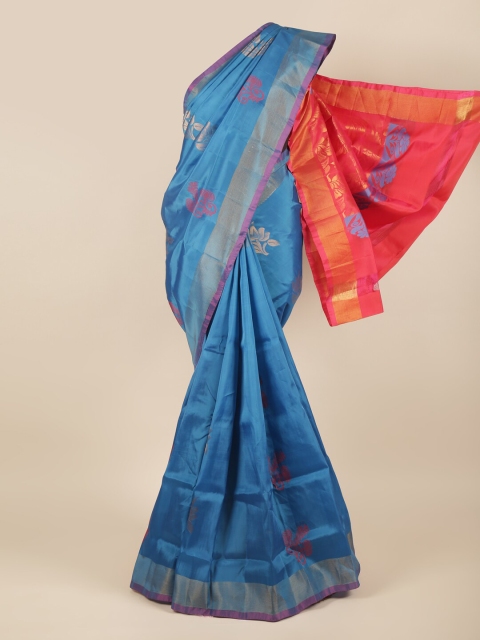 

Pothys Blue & Pink Woven Design Art Silk Saree