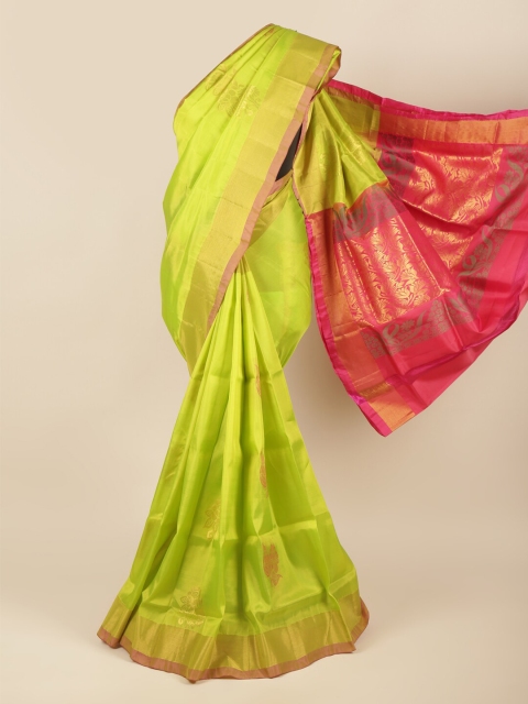 

Pothys Green & Pink Woven Design Art Silk Saree