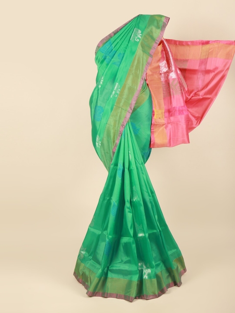 

Pothys Green & Pink Woven Design Zari Pure Silk Saree