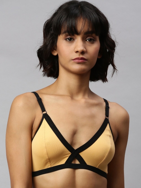 

Berrys Intimatess Mustard & Black Non Padded Bralette Bra