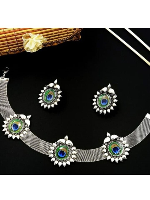 

Vembley Oxidised Silver-Plated Antique Peacock Jewellery Set