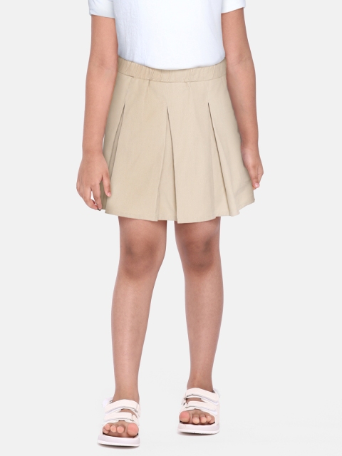

DeFacto Girls Beige Solid Cotton A-Line Skirt