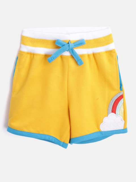 

GAME BEGINS Girls Yellow Applique Detail Shorts