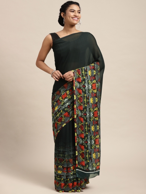 

KALINI Black & Grey Ethnic Motifs Saree
