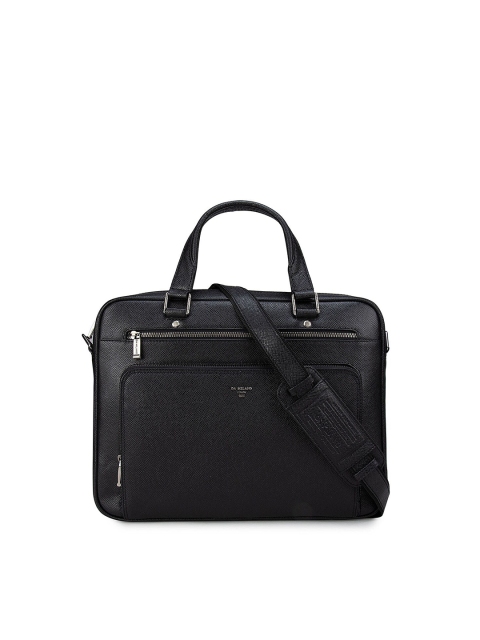 

Da Milano Unisex Black Textured Leather 15 Inch Laptop Bag