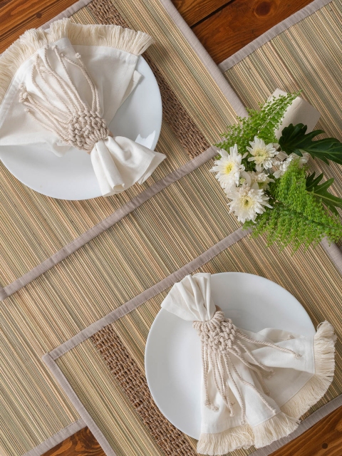 

The Yellow Dwelling Beige & Grey River Grass 4-Seater Table Runner