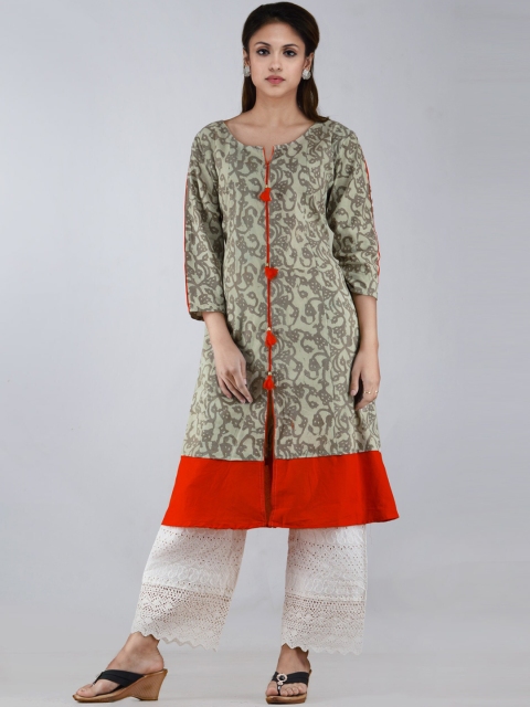 

Unnati Silks Women Grey Handloom Kurta