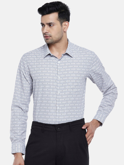 

BYFORD by Pantaloons Men Blue Slim Fit Printed Formal Shirt