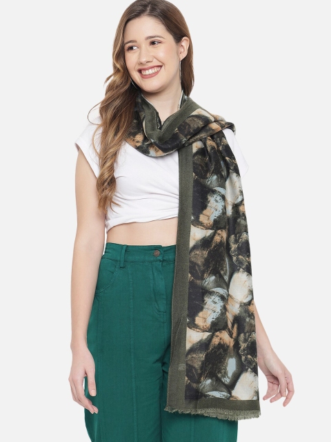 

Orchid Blues Women Green & Orange Printed Stole