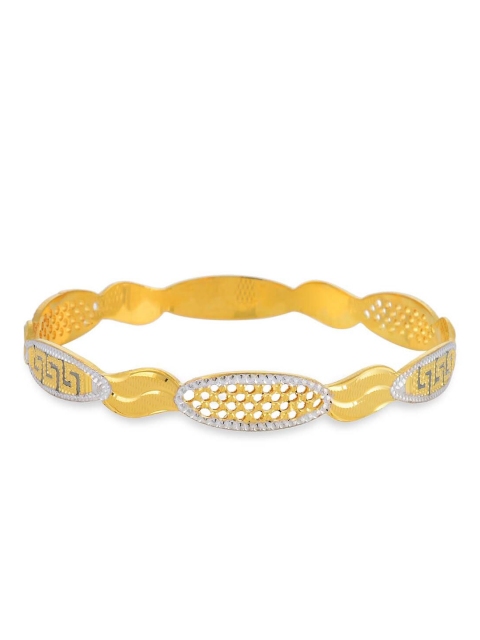 

Tistabene Set Of 4 Gold-Plated White Stone-Studded Contemporary Laser Bangles