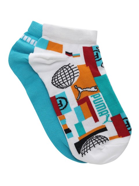 

Puma Unisex Blue & White Pack of 2 Ankle Length Socks