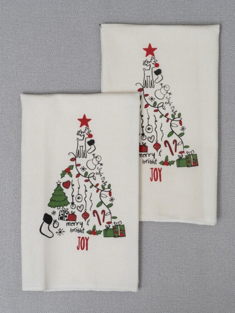 

The Yellow Dwelling Set Of 2 Red & White Printed Pure Natural Cotton Napkins