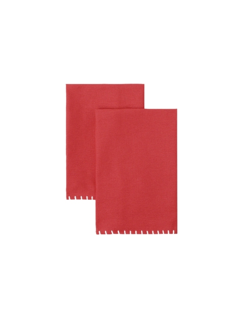 

The Yellow Dwelling Pack of 2 Red Solid Table Napkins