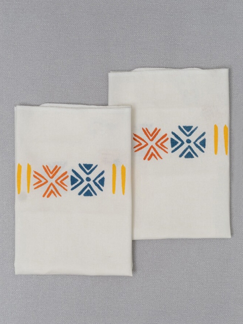 

The Yellow Dwelling Set Of 2 Blue & White Printed Pure Cotton Table Napkins