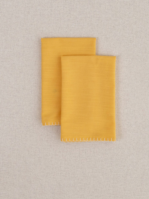 

The Yellow Dwelling Set Of 2 Mustard Solid Cotton Table Napkins