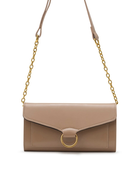 

MIRAGGIO Women Nude-Coloured PU Envelope Shoulder Strap Wallet