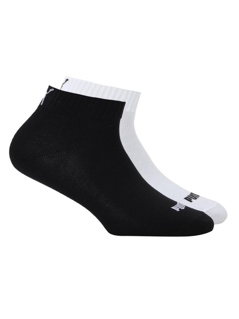 

PUMA Unisex Pack of 2 Black & White Solid Socks