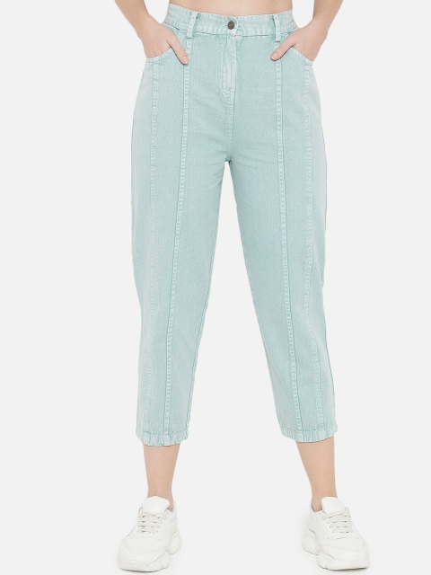

Orchid Blues Women Green High-Rise Cotton Jeans