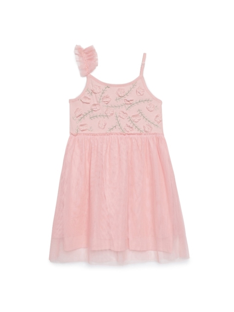 

UNDER FOURTEEN ONLY Pink Embroidered Dress
