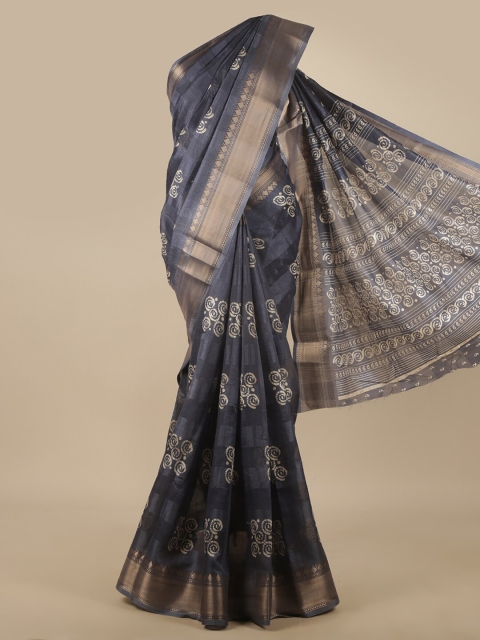 

Pothys Grey & Beige Floral Saree