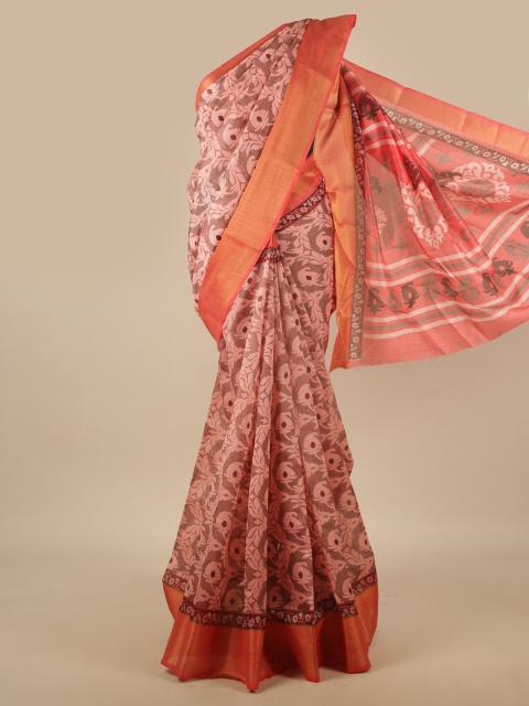 

Pothys Pink Floral Zari Saree