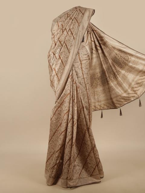 

Pothys Brown & Beige Floral Printed Saree