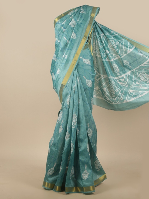 

Pothys Blue & White Ethnic Motifs Printed Saree