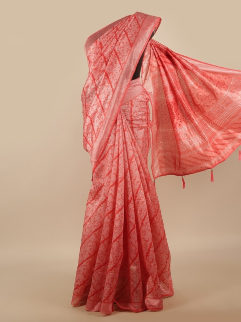 

Pothys Pink & White Floral Saree